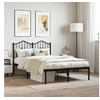 Image de Bedframe met hoofdbord metaal zwart 120x190 cm373786