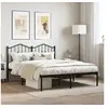 Image de Cadre de lit métal sans matelas avec tête de lit noir 140x190cm
