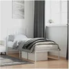 Image de Bedframe met hoofdbord zonder matras metaal wit 75x190 cm373828