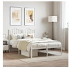 Image de Cadre de Lit Métal avec Tête de Lit, Lit Double avec Sommier à Lattes, Lit Adulte avec Pied, Meuble de Chambre, Moderne, Blanc 120x190 cm 373835