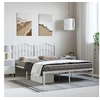 Image de Bedframe met hoofdbord metaal wit 150x200 cm373840