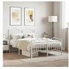 Image de Cadre de Lit Métal avec Tête de Lit Pied de Lit, Lit Double avec Sommier à Lattes, Lit Adulte avec Pied Chambre, Moderne, Blanc 120x190 cm