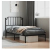 Image de Bedframe met hoofdbord metaal zwart 90x200 cm373880