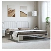 Image de Bedframe met hoofdbord metaal wit 193x203 cm373942