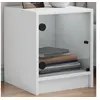 Image de Tables de Chevet avec Portes en Verre 2 pcs, Armoire de Nuit, Table de Téléphone, Armoire Latérale, Meuble de 836344