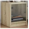Image de Tables de chevet et portes vitrées 2pcs chêne sonoma 35x37x42cm