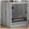 Image de Tables de chevet et portes vitrées 2pcs sonoma gris 35x37x42cm836354