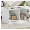 Image de Table basse avec portes en verre blanc 68x50x42 cm 836364