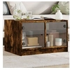 Image de Table basse avec portes en verre chêne fumé 68x50x42 cm 836368