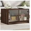 Image de Table basse avec portes en verre chêne marron 68x50x42 cm 836370