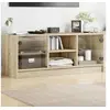 Image de Meuble TV avec portes en verre chêne sonoma 102x37x42 cm 836373
