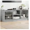 Image de Meuble TV avec portes en verre gris béton 102x37x42 cm 836374