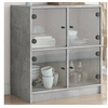 Image de Armoire latérale avec portes en verre gris béton 68x37x75,5 cm 836381