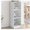 Image de Buffet avec portes en verre blanc 35x37x109 cm