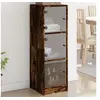 Image de Buffet avec portes en verre chêne fumé 35x37x109 cm 836389