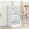 Image de Armoire latérale avec portes en verre blanc 35x37x75,5 cm