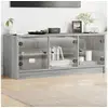Image de Meuble TV avec portes en verre sonoma gris 102x37x42 cm836411