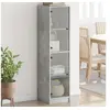 Image de Buffet avec portes en verre gris béton 35x37x142 cm 836437