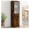 Image de Hoge kast met glazen deur 35x37x142 cm gerookt eikenkleurig836445
