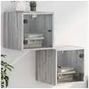 Image de Tables de chevet et portes vitrées 2pcs sonoma gris 35x37x35cm836473
