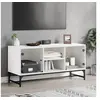 Image de Meuble TV avec portes en verre blanc 102x37x50 cm 836532