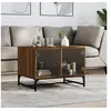 Image de Table Basse avec Portes en Verre, Bout de Canapé avec Rangement, Table d'Appoint Salon Salle de Séjour Intérieur, 836545