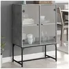 Image de Armoire latérale avec portes en verre gris béton 69x37x100 cm836549