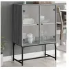 Image de Armoire latérale avec portes en verre sonoma gris 69x37x100 cm836551