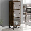 Image de Buffet avec portes en verre chêne fumé 35x37x120 cm 836564