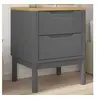 Image de Table de chevet gris 45x39x57 cm bois de pin massif, table d'appoint, armoire de lit, table de lit, table de nuit, 374004