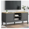 Image de Meuble TV FLORO gris 114x43x55 cm bois massif de pin