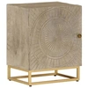 Image de Table de Chevet, Armoire de Chevet avec Pieds, Table de Nuit, Meuble de Rangement Chambre à Coucher, Bois Massif 372014