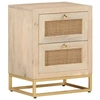 Image de Table de chevet 40x30x50 cm bois massif manguier et fer