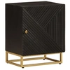 Image de Table de chevet noir 40x30x50 cm bois massif manguier et fer