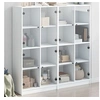 Image de Bibliothèque avec portes blanc 136x37x142 cm bois d'ingénierie3206517