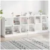 Image de Bibliothèque avec portes blanc 204x37x75 cm bois d'ingénierie3206531