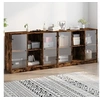Image de Bibliothèque avec Portes, Armoire à Livres avec Rangement, Meuble à Livres Bureau Salon, Moderne, Chêne Fumé Bois 3206535