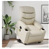 Image de Fauteuil de relaxation, massage, inclinable électrique similicuir crème