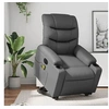 Image de Fauteuil de relaxation, massage, inclinable électrique similicuir gris