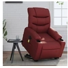 Image de Fauteuil de relaxation, massage, inclinable électrique similicuir bordeaux
