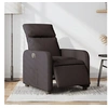 Image de Fauteuil réglable électrique tissu marron foncé