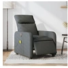 Image de Fauteuil de massage, relaxation électrique réglable tissu gris foncé