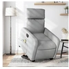 Image de Fauteuil de relaxation, massage, inclinable électrique réglable tissu gris clair