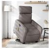 Image de Fauteuil de relaxation, massage, inclinable électrique réglable tissu taupe