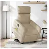 Image de Fauteuil de relaxation, massage, inclinable électrique réglable tissu crème