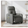 Image de Fauteuil de massage, relaxation électrique réglable tissu gris foncé