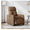 Image de Fauteuil de massage, relaxation électrique réglable tissu marron