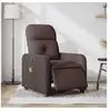 Image de Fauteuil de massage, relaxation électrique réglable tissu marron foncé