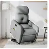 Image de Fauteuil de relaxation, massage, inclinable électrique réglable tissu gris clair