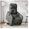 Image de Fauteuil de relaxation, massage, inclinable électrique réglable tissu gris foncé